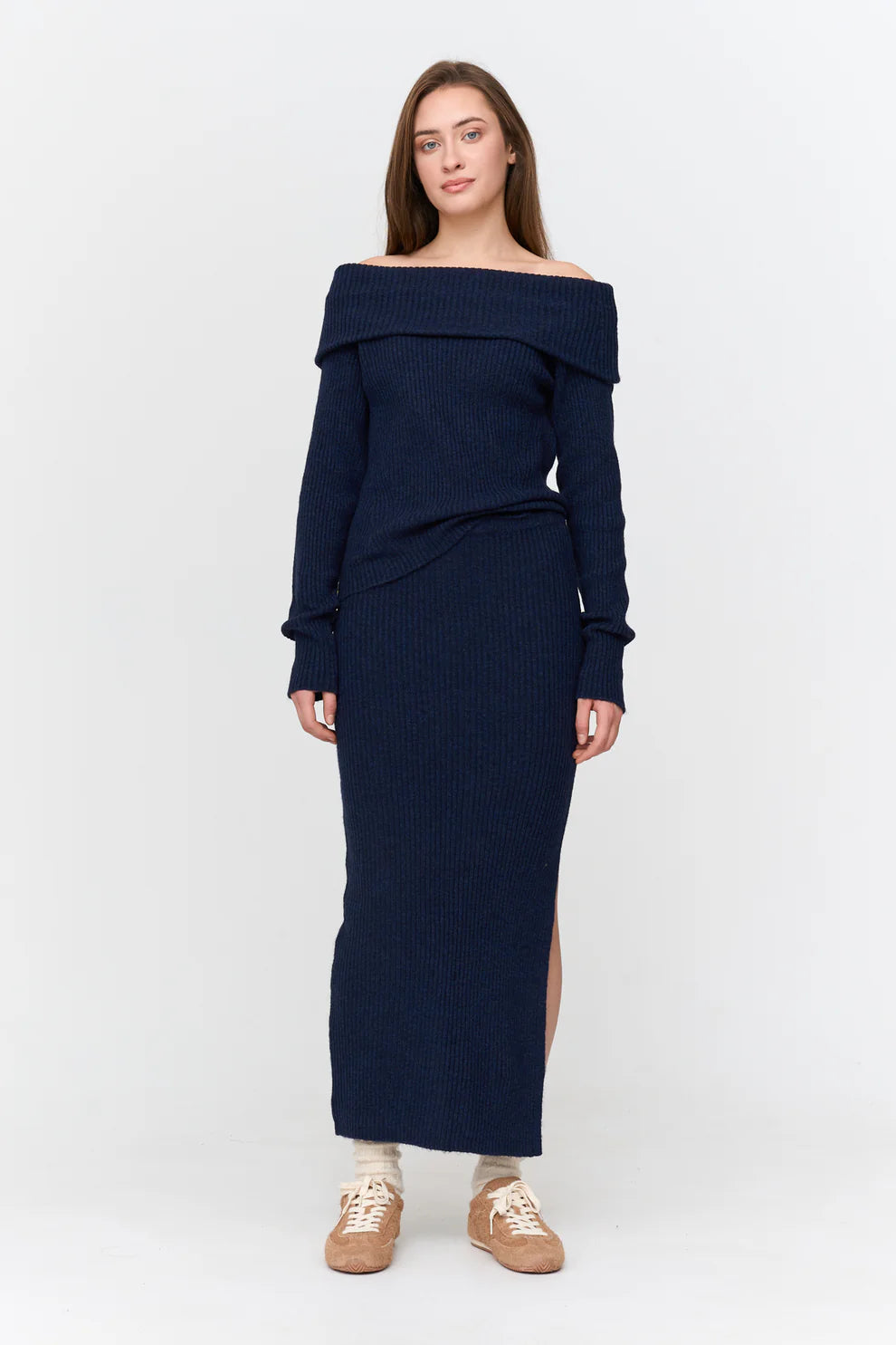 24C Gebreide Rok - blauw