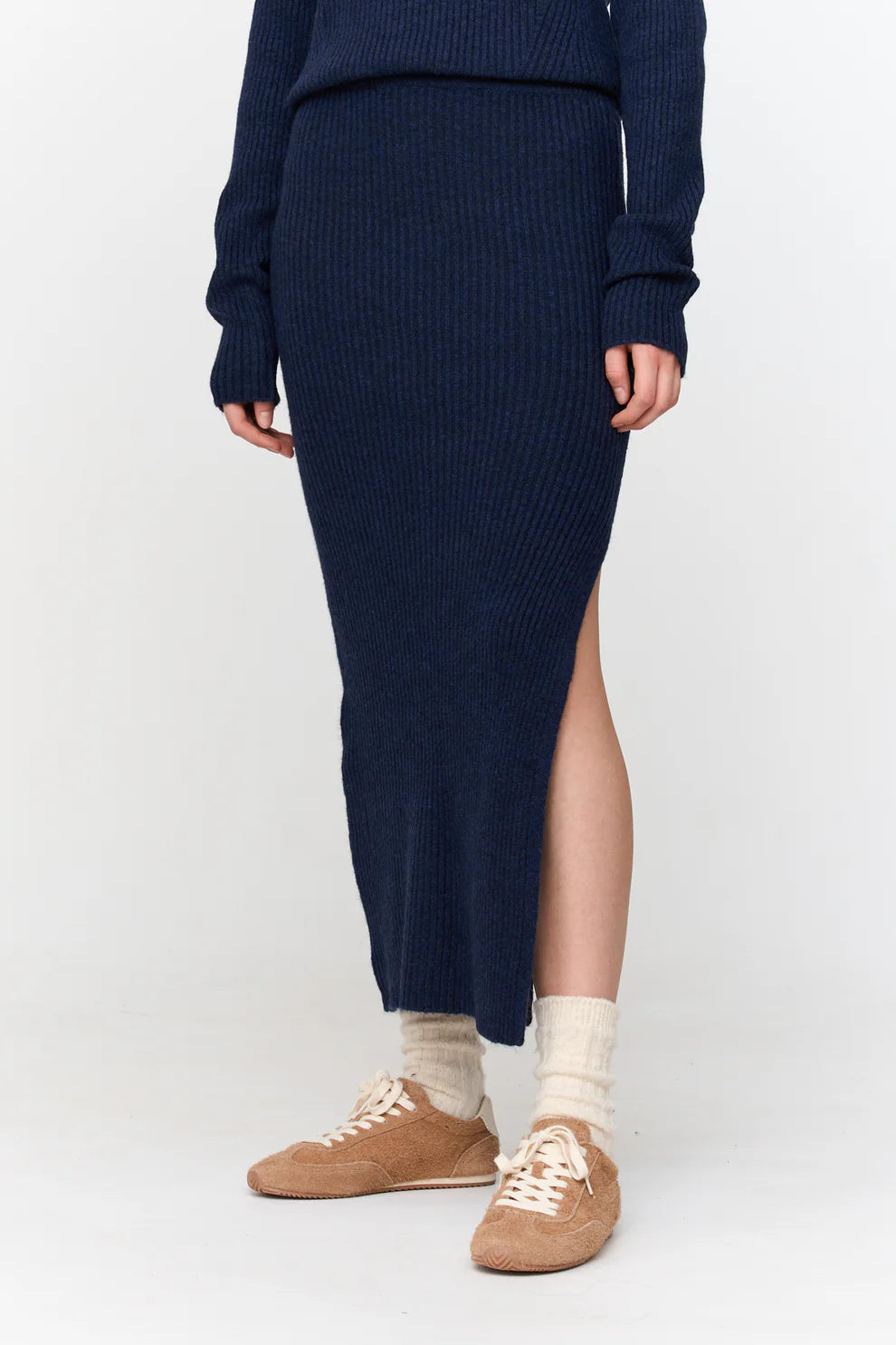 24C Gebreide Rok - blauw