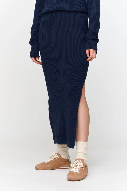 24C Gebreide Rok - blauw