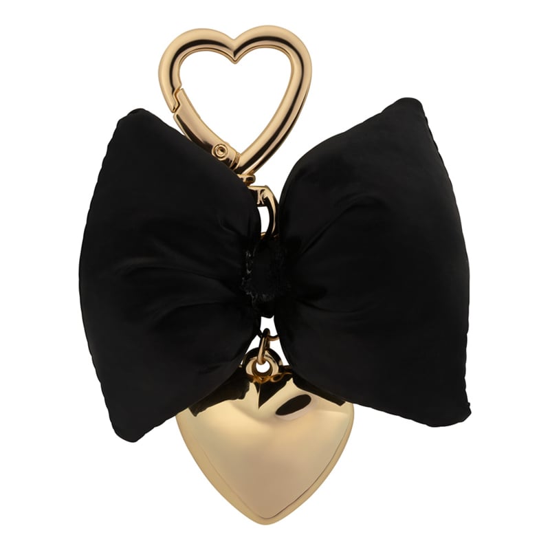 Black Bow - gold heart chain