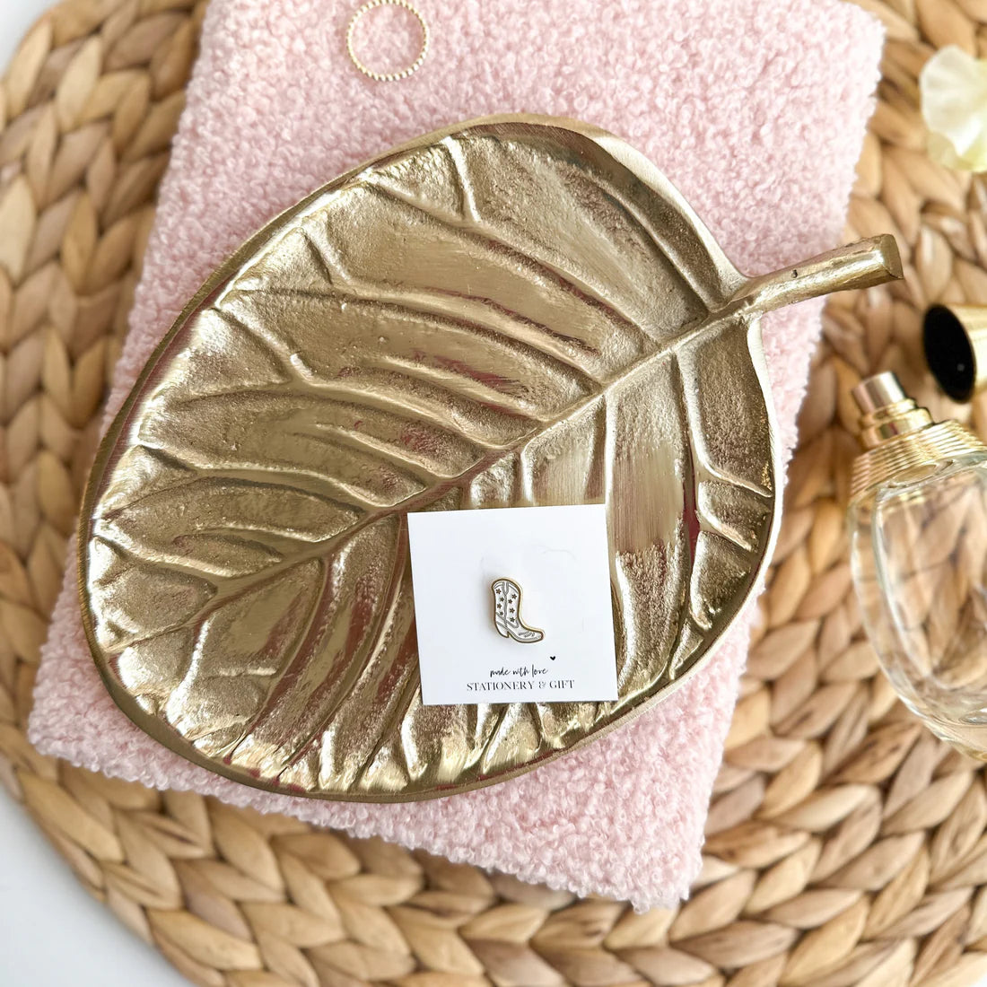 Pin/broche Mini Cowboy Boot - wit