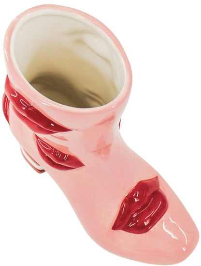 Bloemenvaas Laars met Lipjes  – Roze / Rood – 23 cm