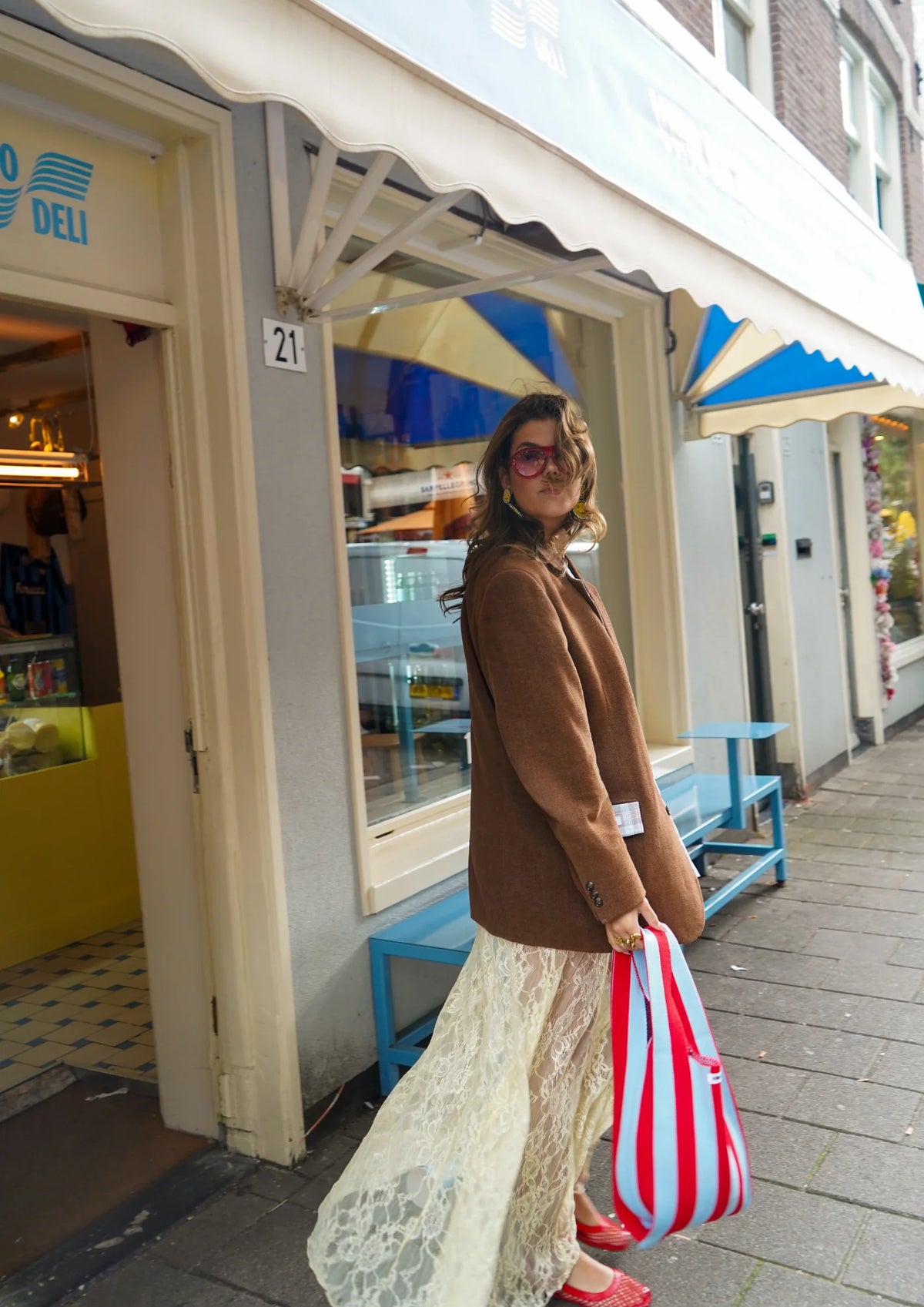Fay Bag Stripes - blauw/rood