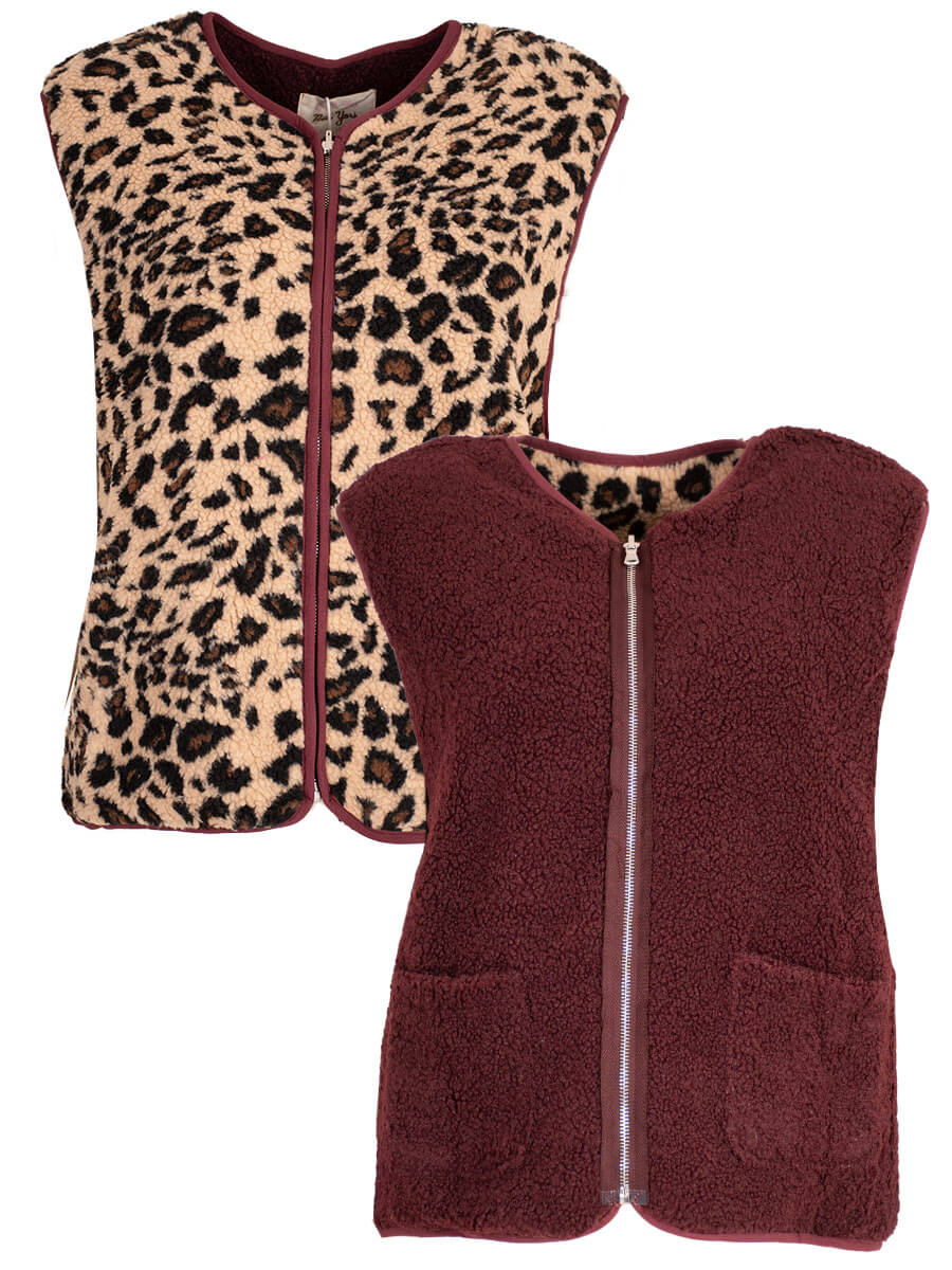 Gilet Becky - panter/rood