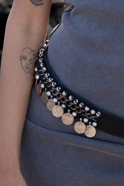MW Aeva Coins Belt 90cm - black
