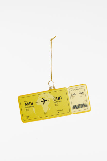 Kerstornament Boardingpass - Curacao