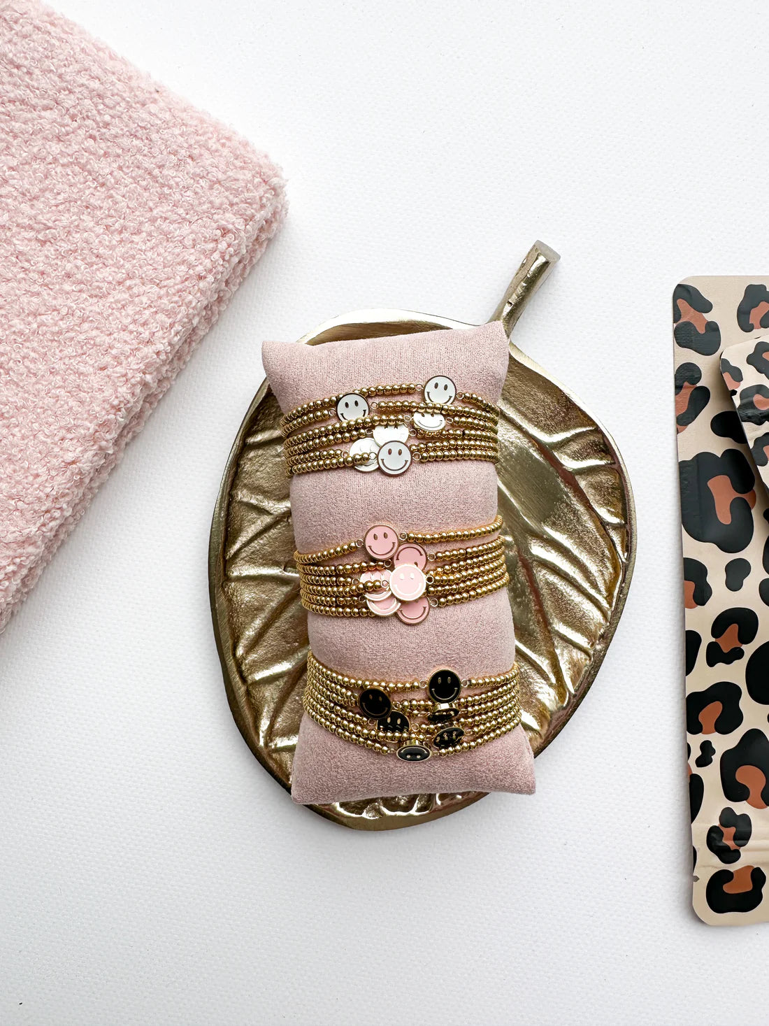 Armbandje Smiley - roze