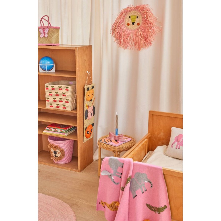 Rice Knitted Baby Deken - roze