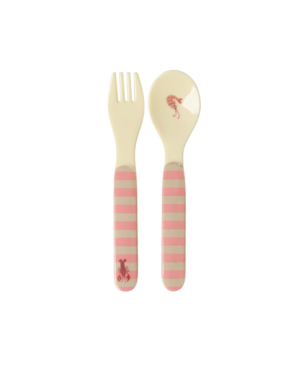 Rice Vork en Lepel - roze