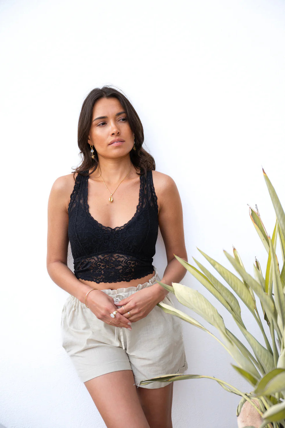 Bralette Lace Back - zwart