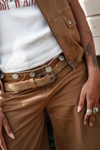 Ava Belt/Necklace Short - brown