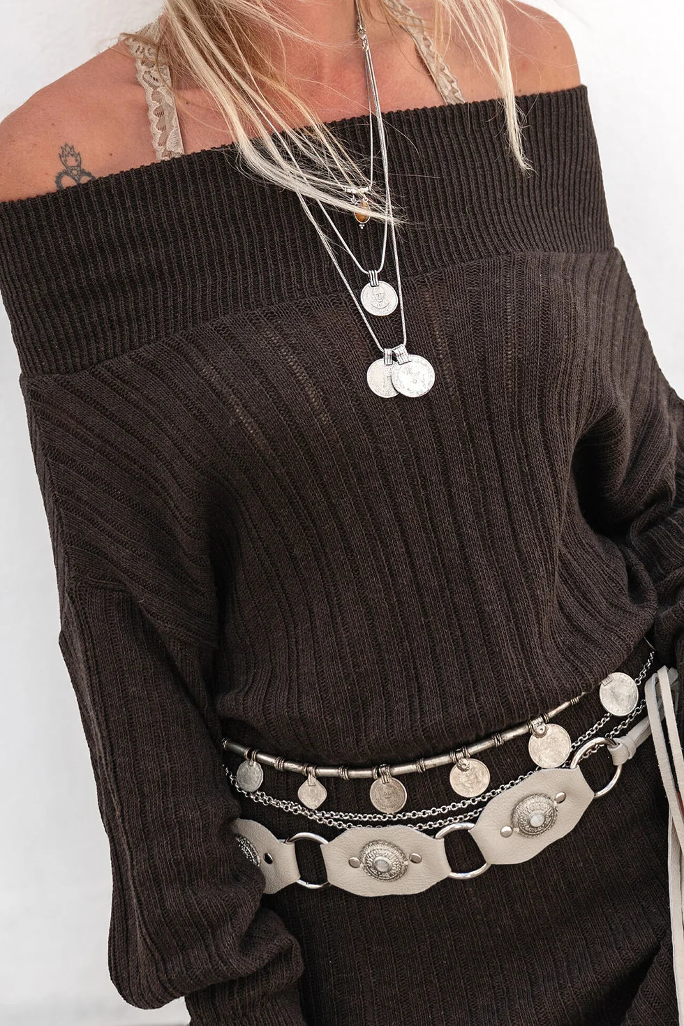 Salome Short Belt/Necklace - beige