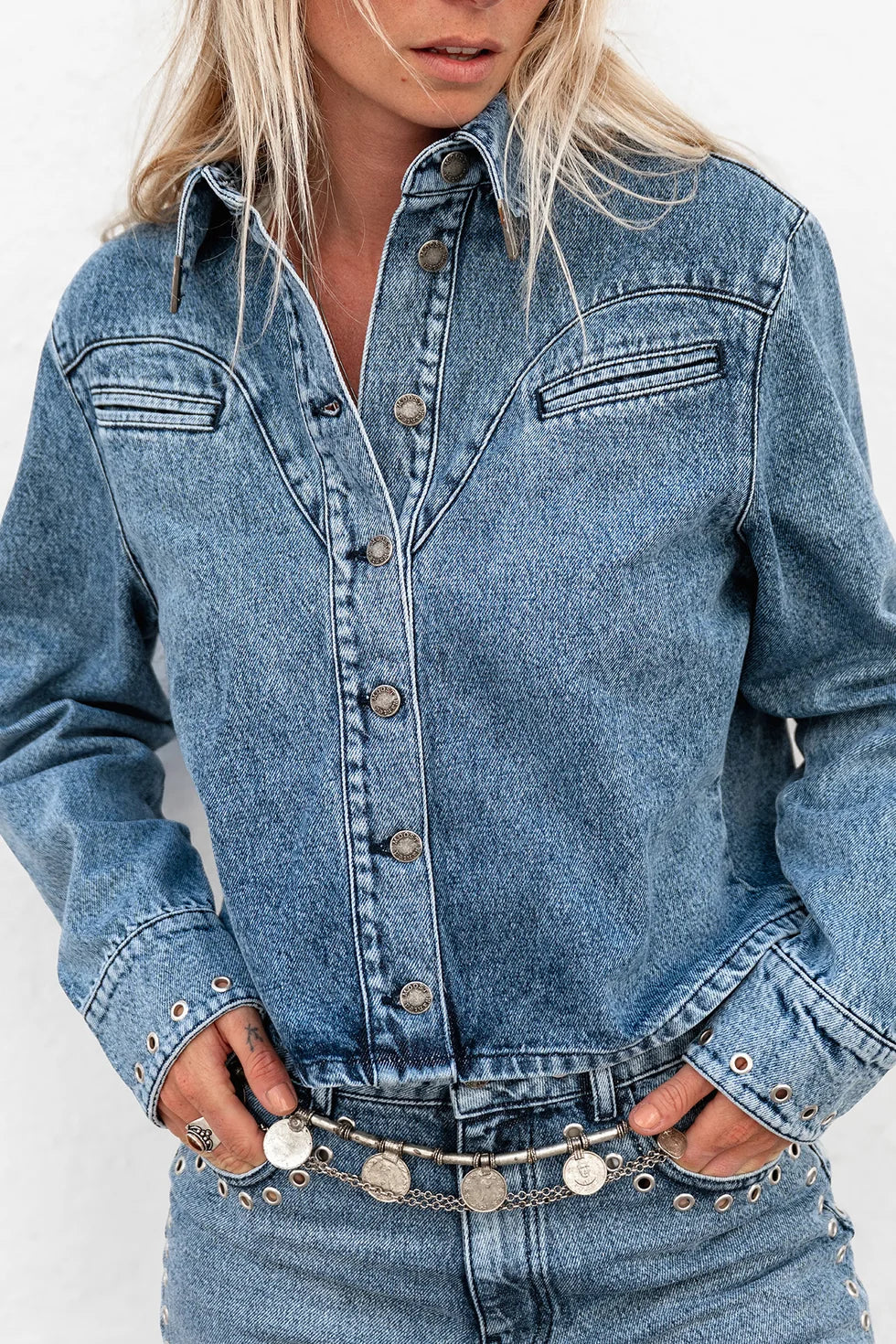 Janice Blouse - mid blue