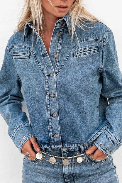 Janice Blouse - mid blue