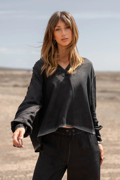 Moostwanted Blouse Chloe - black washed