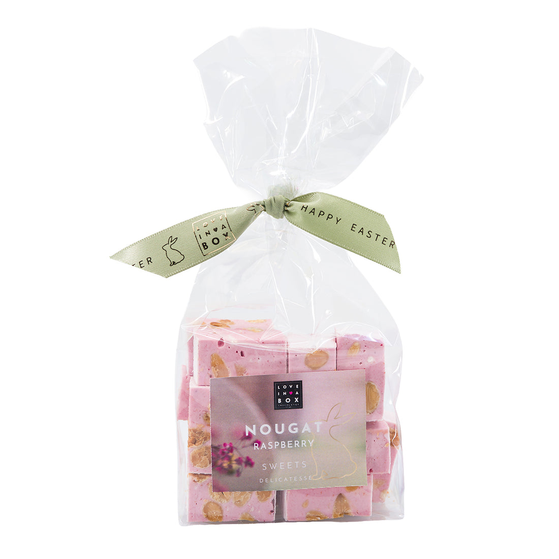 Pasen  Nougat Amandel &amp; Framboos 125gr