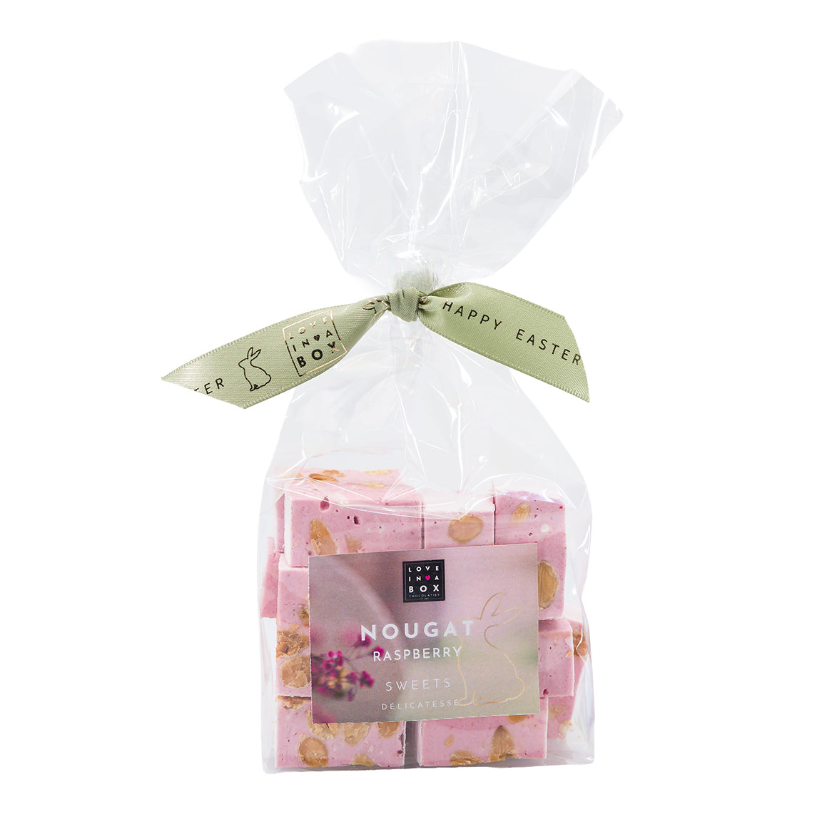 Pasen  Nougat Amandel &amp; Framboos 125gr