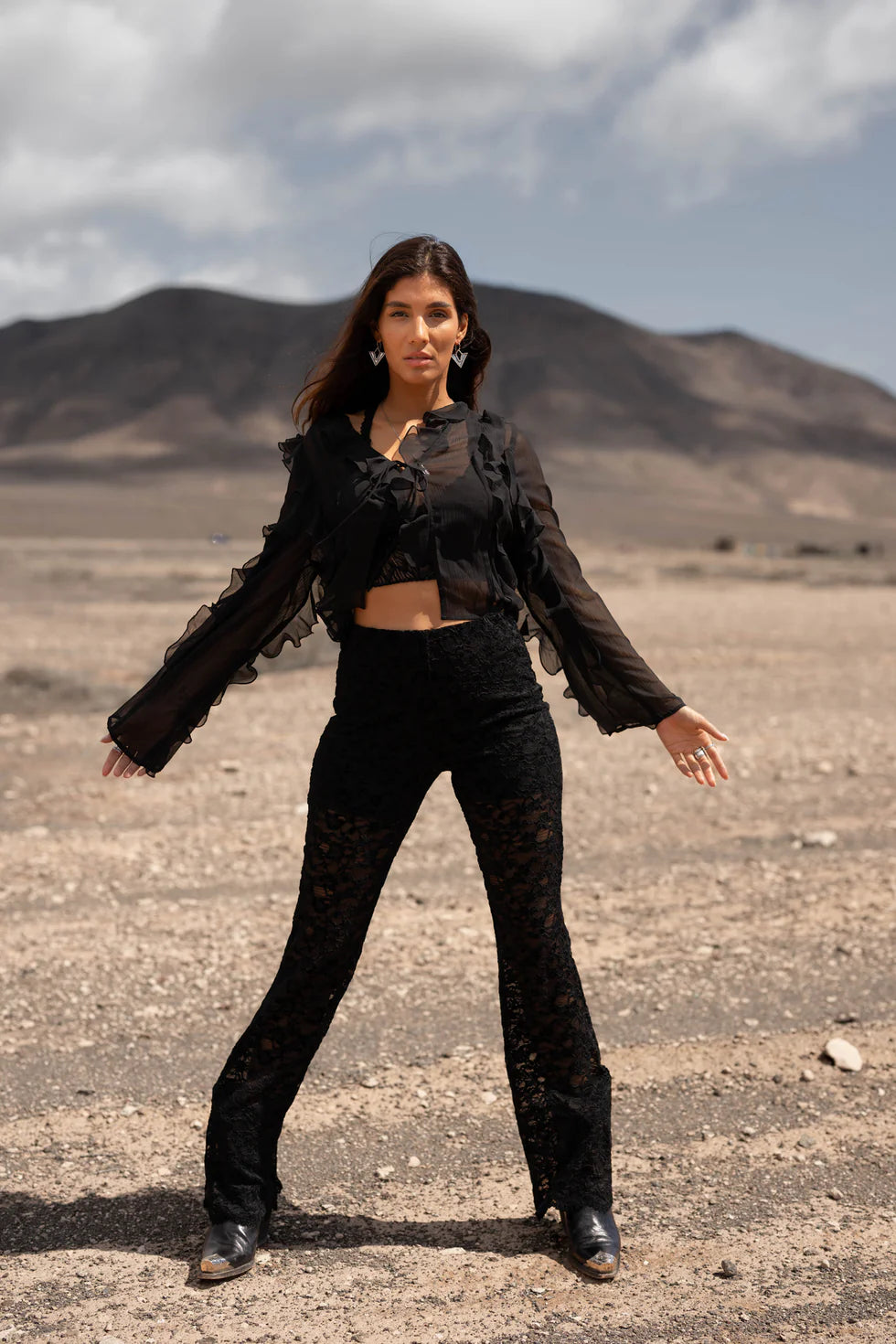 Moostwanted Broek Suze - zwart kant