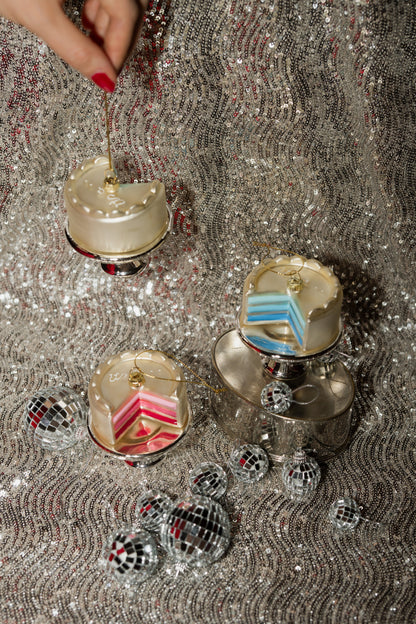 Kerstornament Gender reveal taart - blauw
