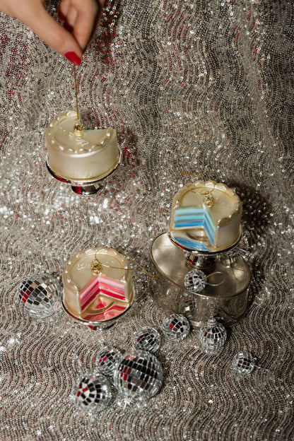 Kerstornament Gender reveal taart - blauw