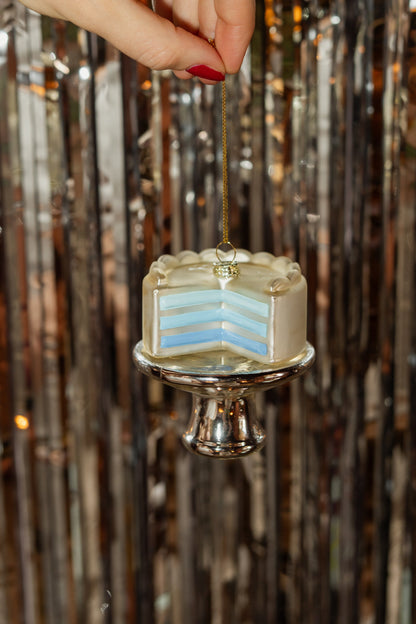 Kerstornament Gender reveal taart - blauw