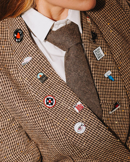 Blazer Ruit met Glitter - chocolade