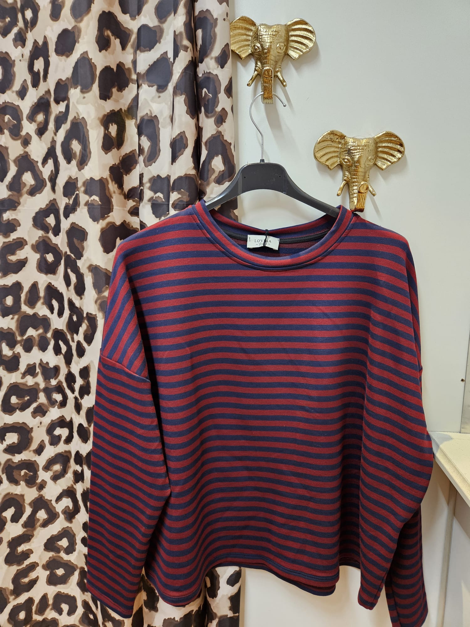 Top Nola - bordeaux/navy