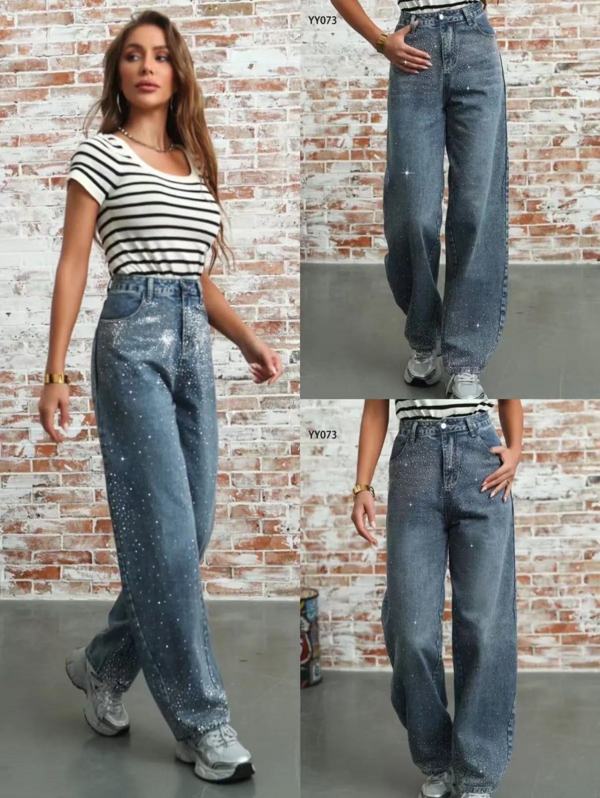 Wide Leg Balloon Strass