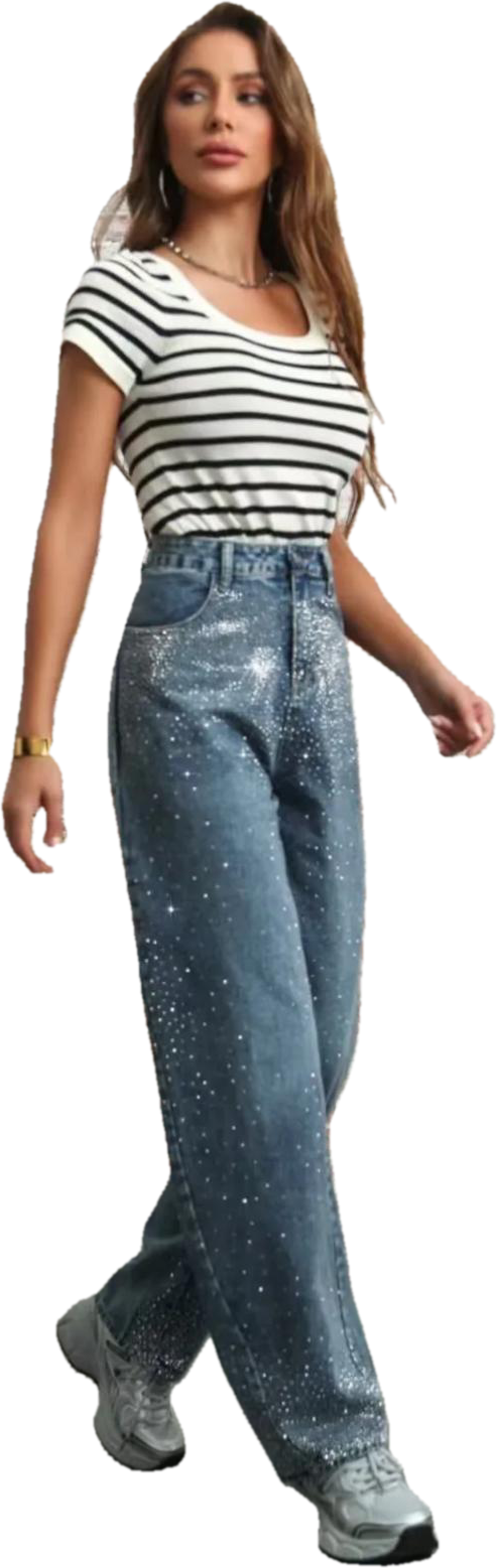 Wide Leg Balloon Strass