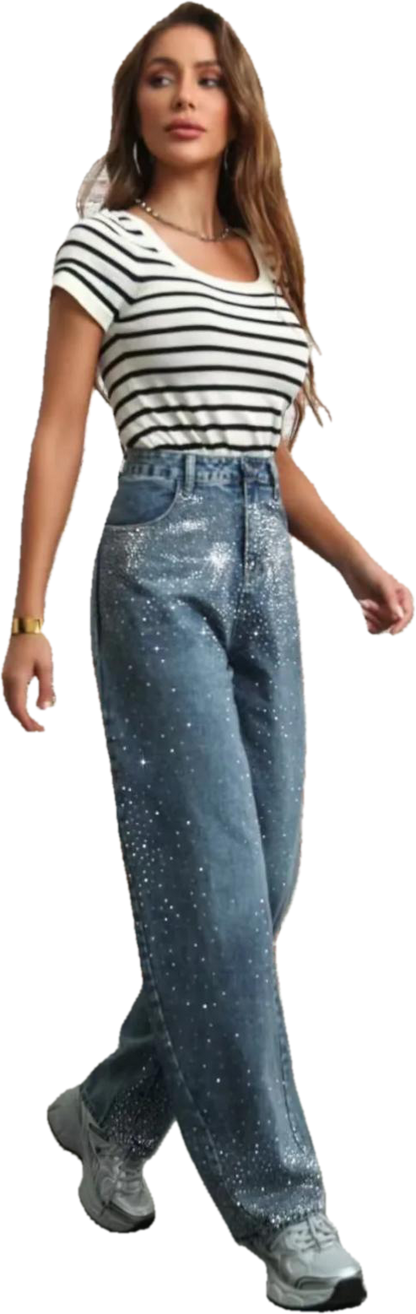 Wide Leg Balloon Strass