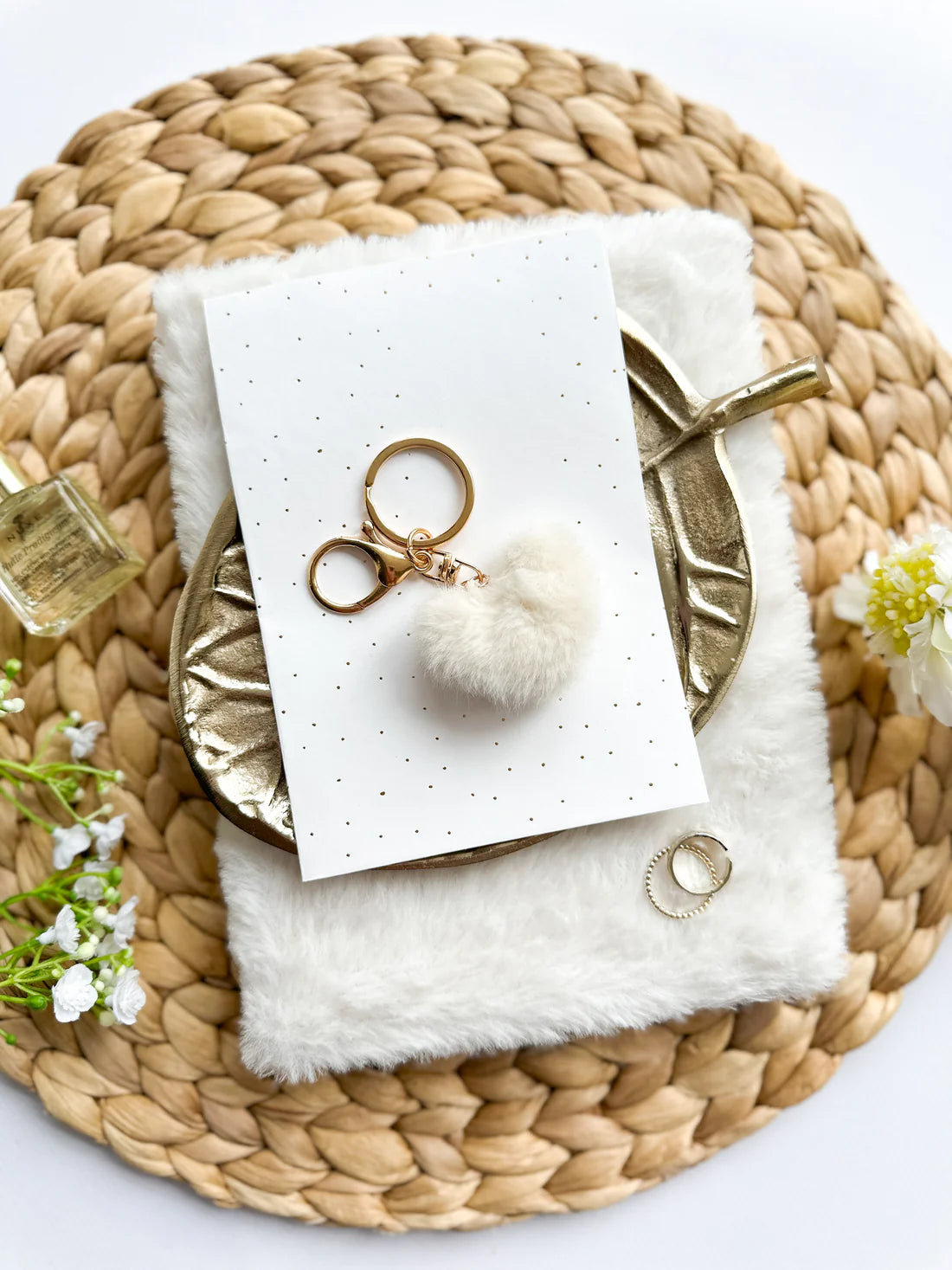 Sleutelhanger Fluffy - wit