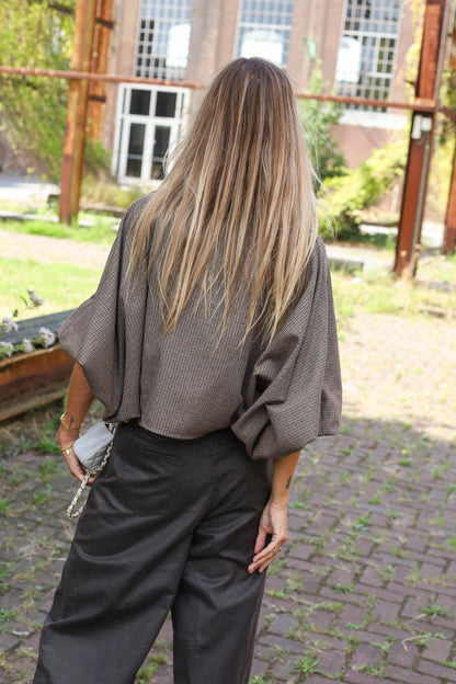 Top Ceder Checked - beige melange