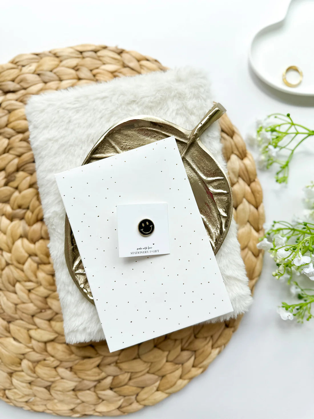 Pin/broche Mini Smiley - zwart