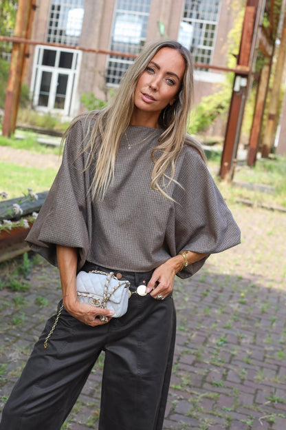 Top Ceder Checked - beige melange