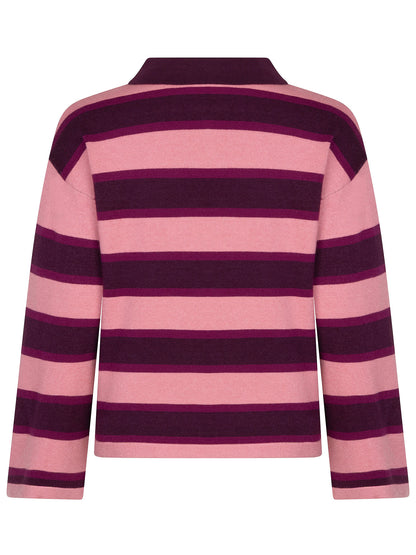 Ydence Knitted Top Balou - Aubergine/coral pink