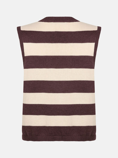 Knitted Top Judith - brown/ecru
