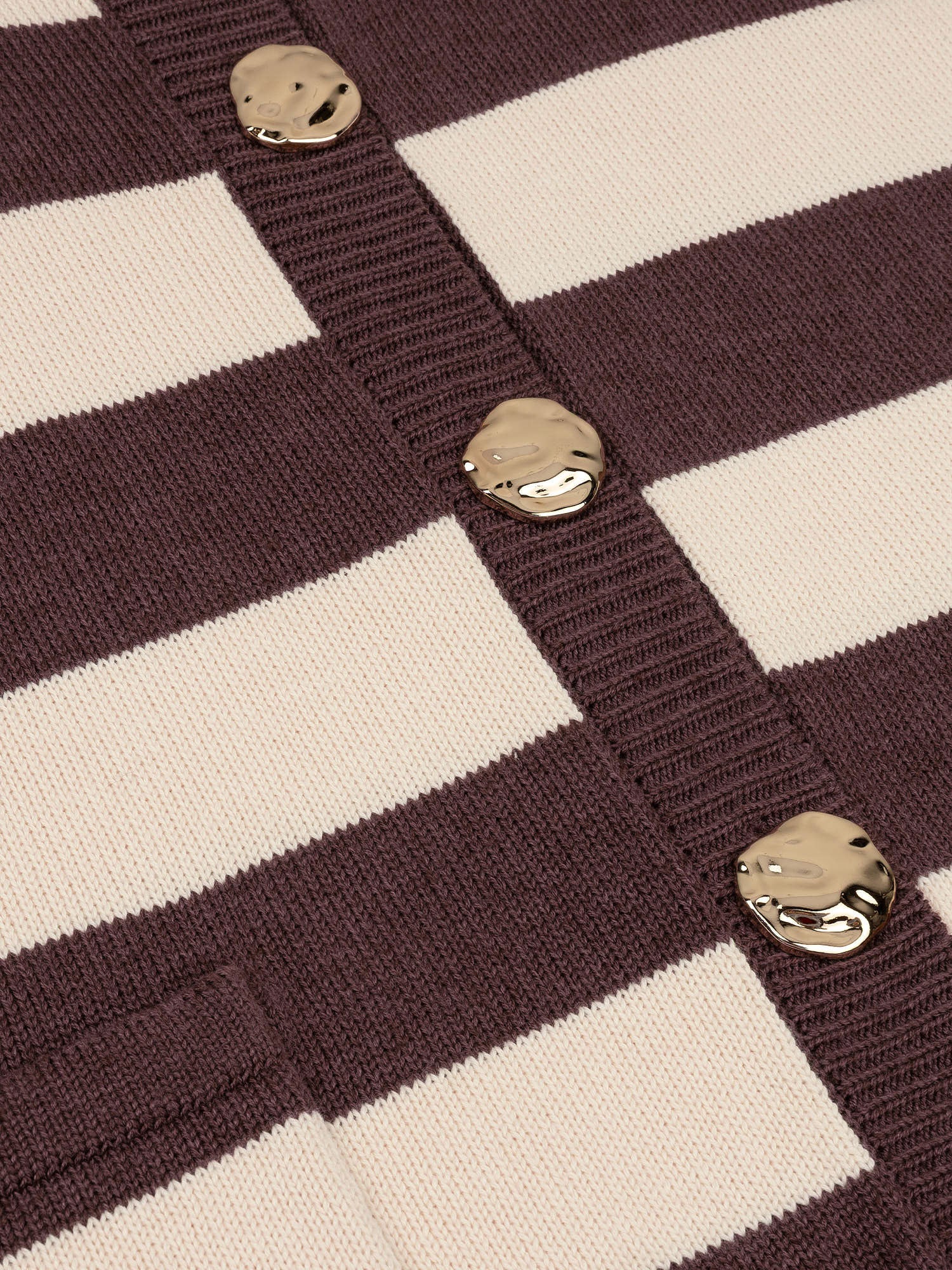 Knitted Top Judith - brown/ecru