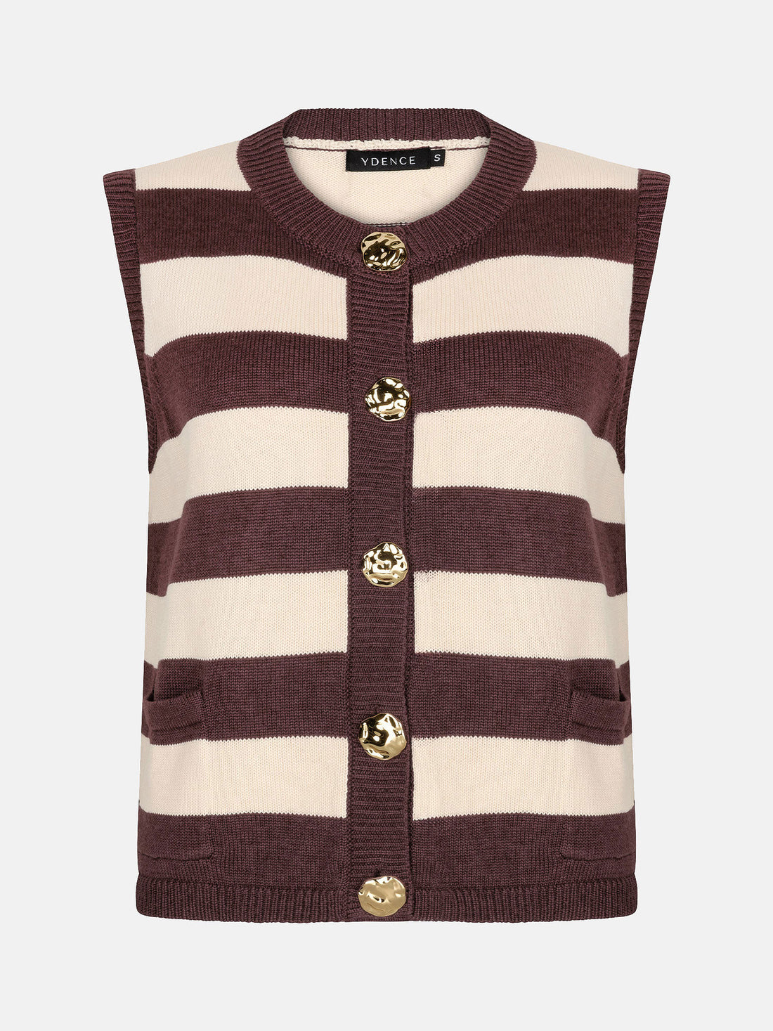 Knitted Top Judith - brown/ecru