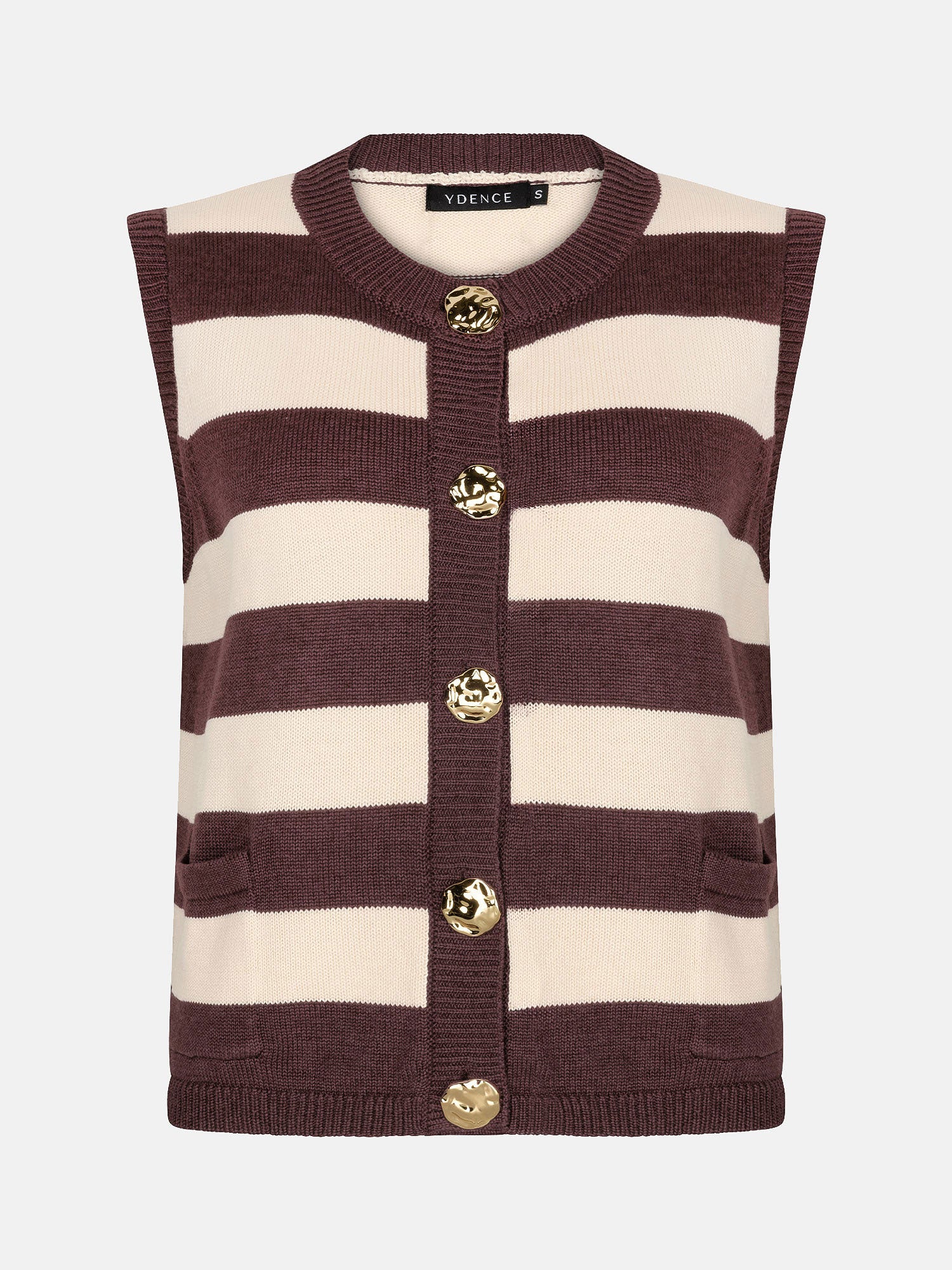 Knitted Top Judith - brown/ecru