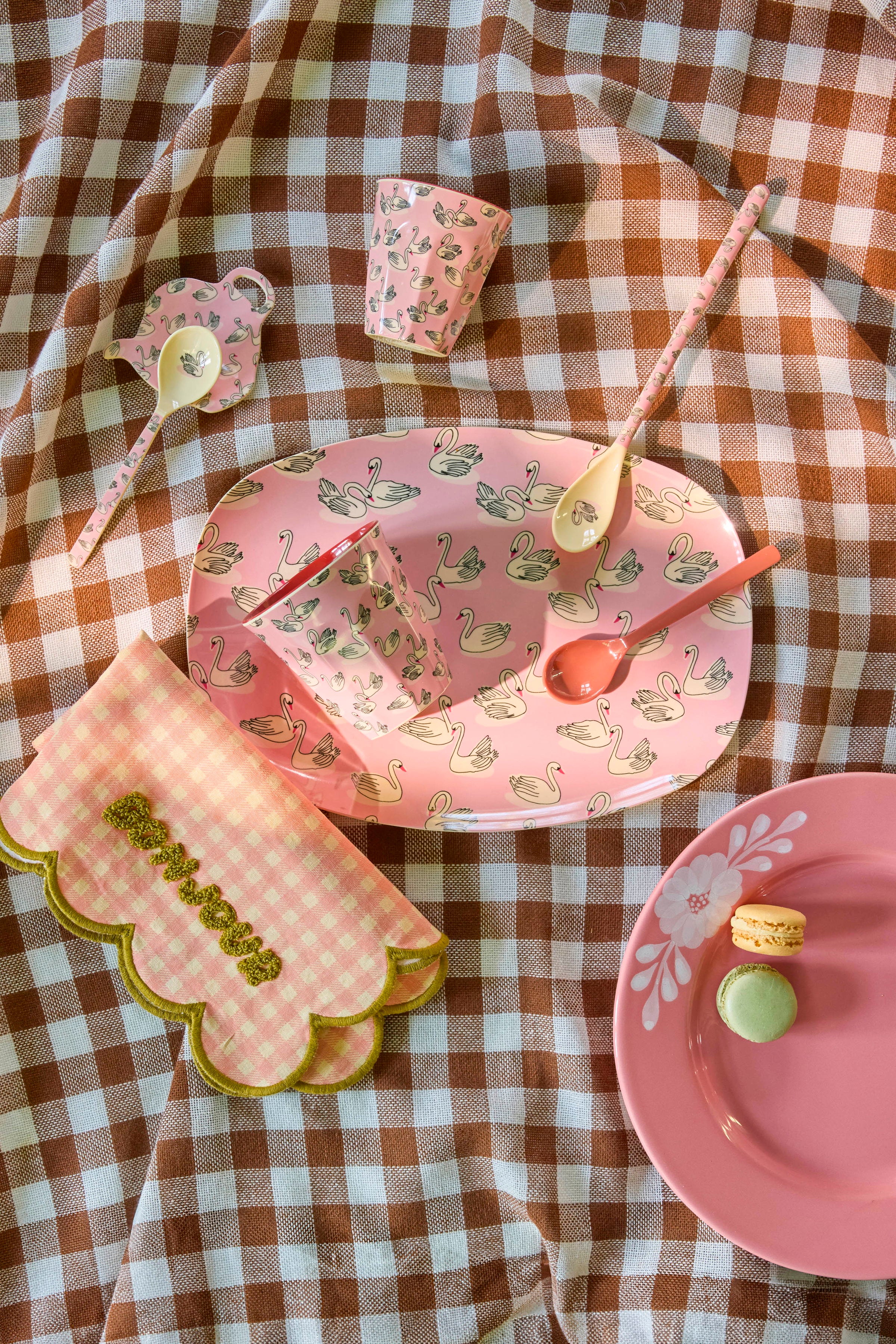 Beker Zwaan in Parijs - rabarber roze