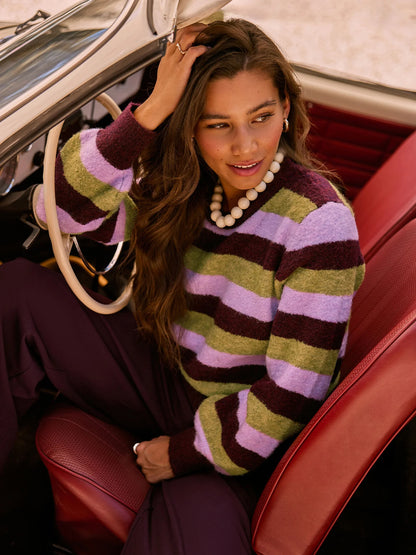 Knitted Sweater Aurora - aubergine