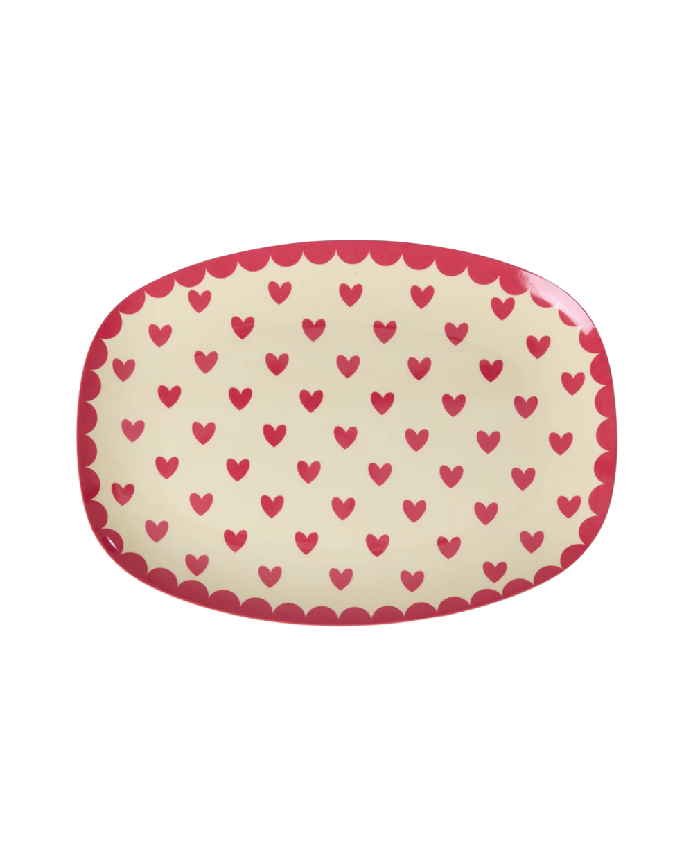 Rice Rechthoekig Bordje - Rood - Favorite Hearts Print