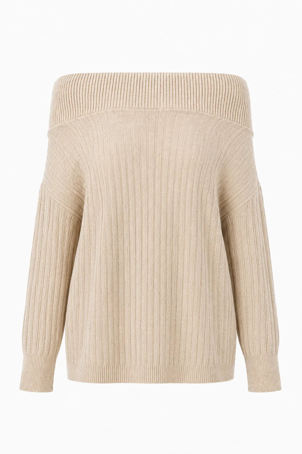 Leila Off Shoulder Sweater - beige