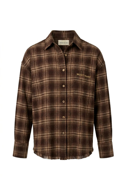 Celine Check Blouse - dark brown