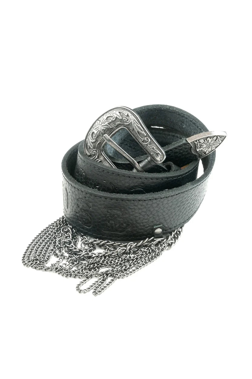 MW Neva Leather Chain Belt - zwart