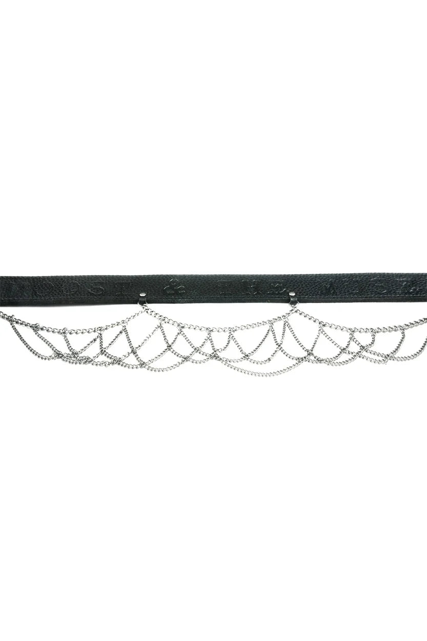MW Neva Leather Chain Belt - zwart
