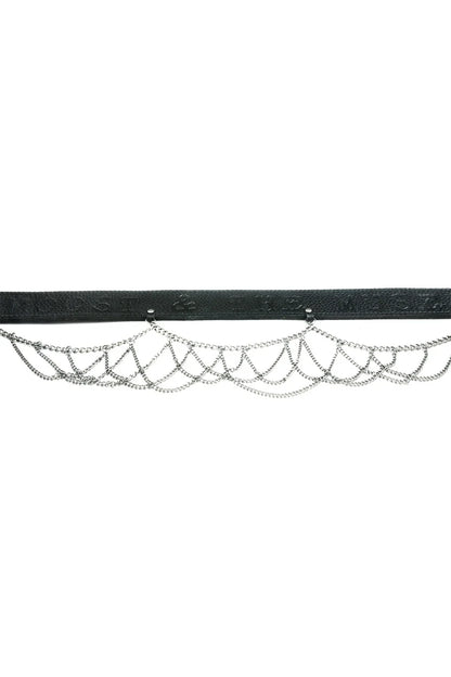 MW Neva Leather Chain Belt - zwart