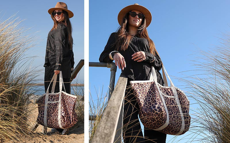 Camel panter schoudertas / shopper Bali