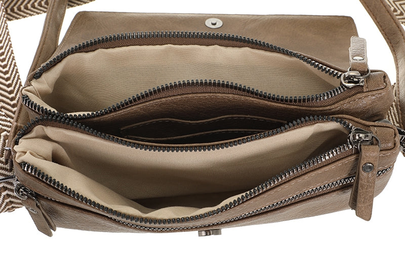 Schoudertasje San Martin - dark camel