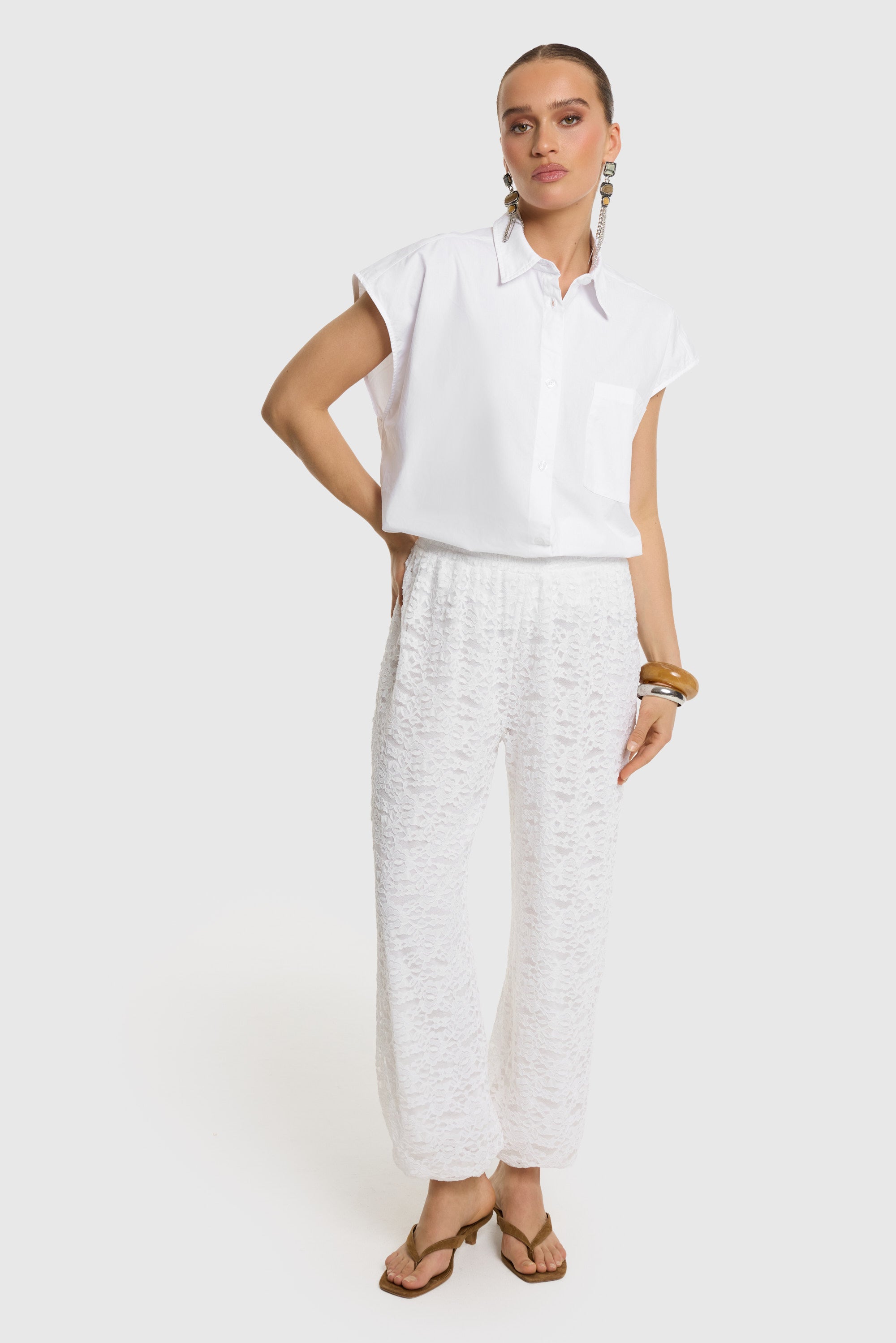 Poplin Blouse Raffy - white